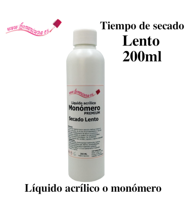 Líquido acrílico premium Lento 200 ml