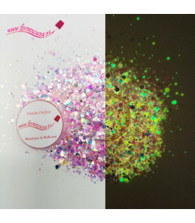 Purpurina uñas cola de sirena fluorescentes