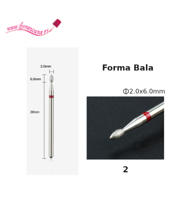 Fresas de diamante para uñas bala nº 2