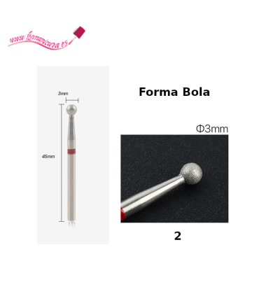 Fresas de diamante para uñas bola nº 2