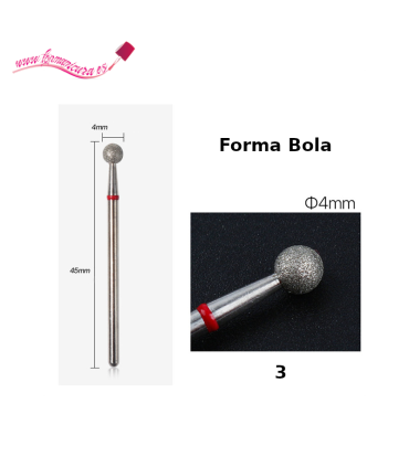 Fresas de diamante para uñas bola nº 3