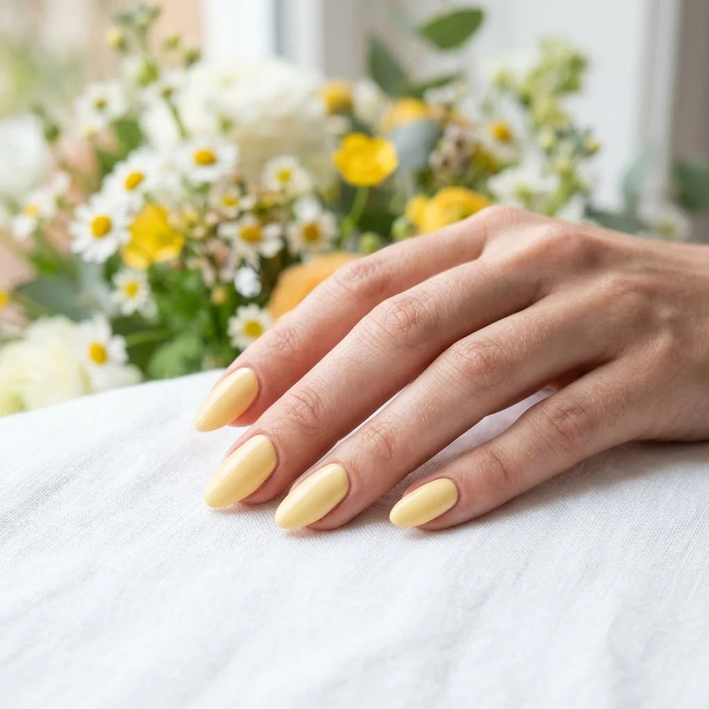 Manicura Amarillo Mantequilla