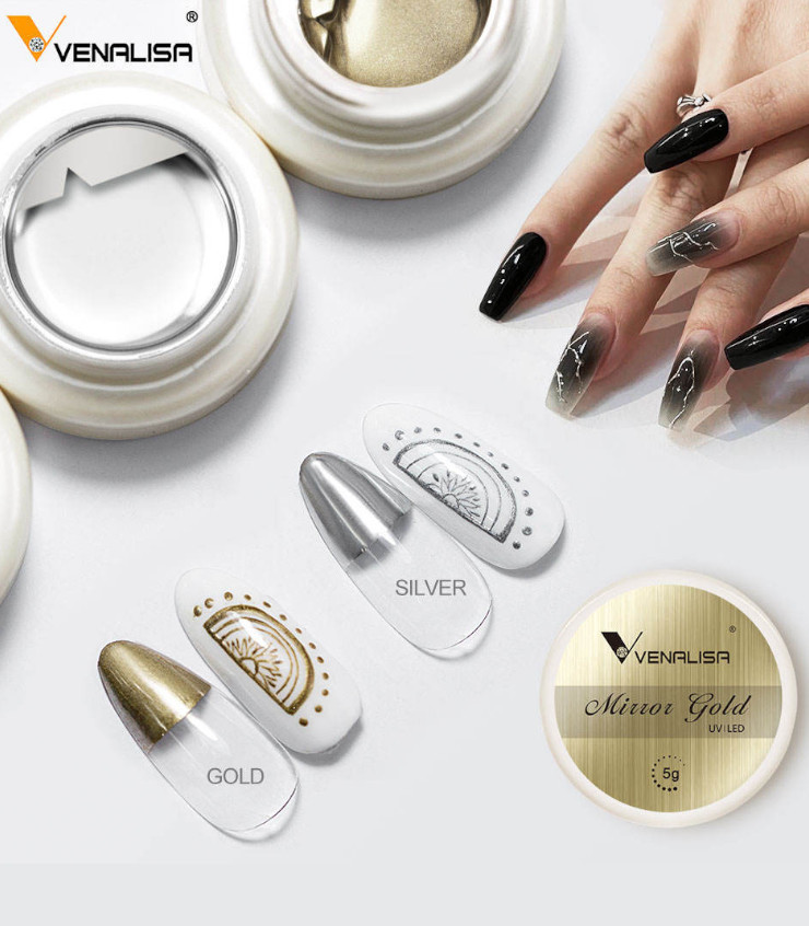 Gel Painting espejo dorado y plateado Venalisa